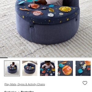 Crate&Barrel Navy Space-Themed Kids Activity Chair